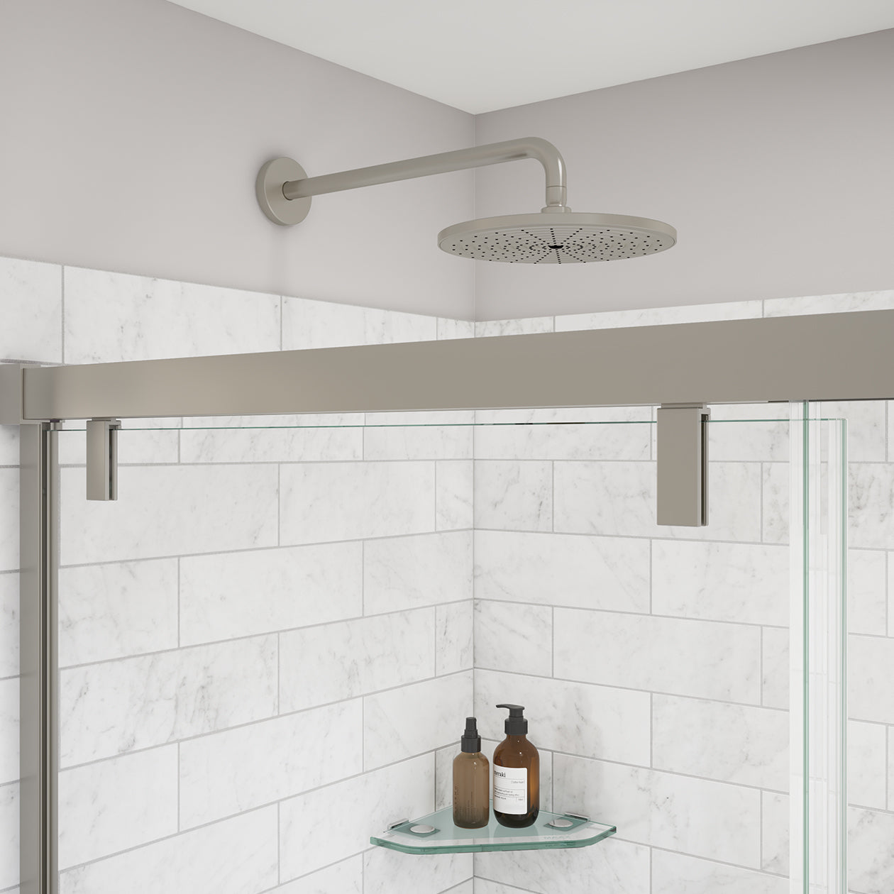 Maax Uptown 44-47 x 76 in. 8 mm Sliding Shower Door for Alcove Installation with Clear glass