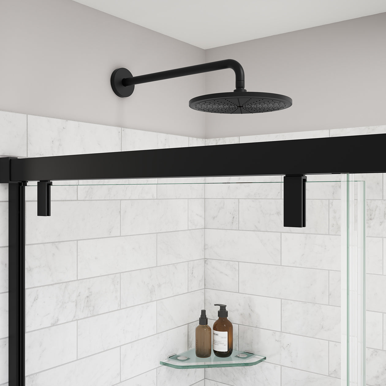 Maax Uptown 44-47 x 76 in. 8 mm Sliding Shower Door for Alcove Installation with Clear glass