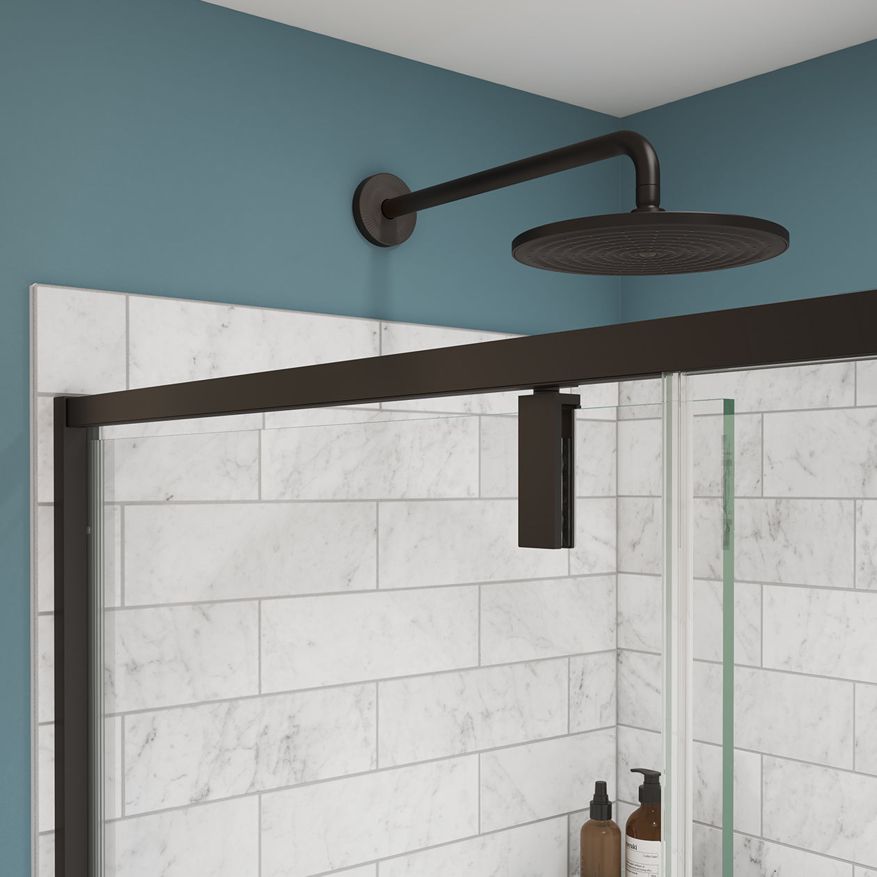Maax Uptown 57-59 x 76 in. 8 mm Pivot Shower Door for Alcove Installation with Clear glass