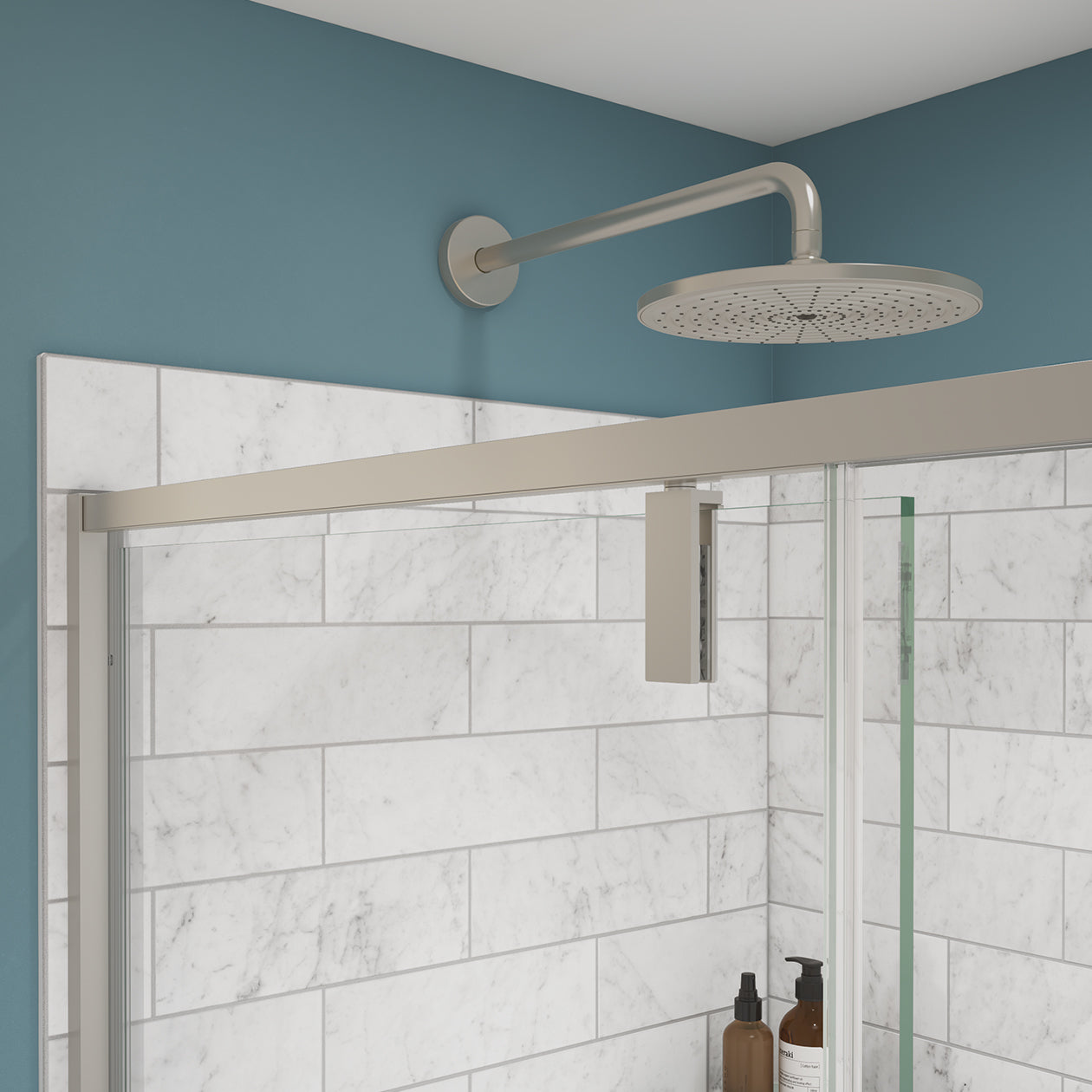 Maax Uptown 57-59 x 76 in. 8 mm Pivot Shower Door for Alcove Installation with Clear glass