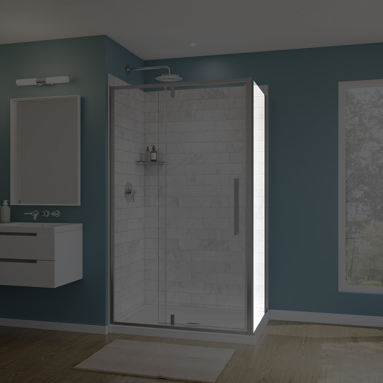 Maax Uptown Return Panel for 32 in. Base with Clear glass