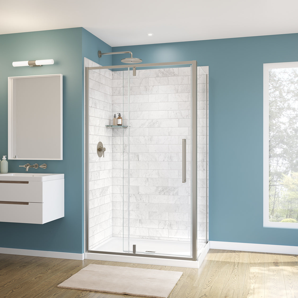 Maax Uptown Return Panel for 32 in. Base with Clear glass