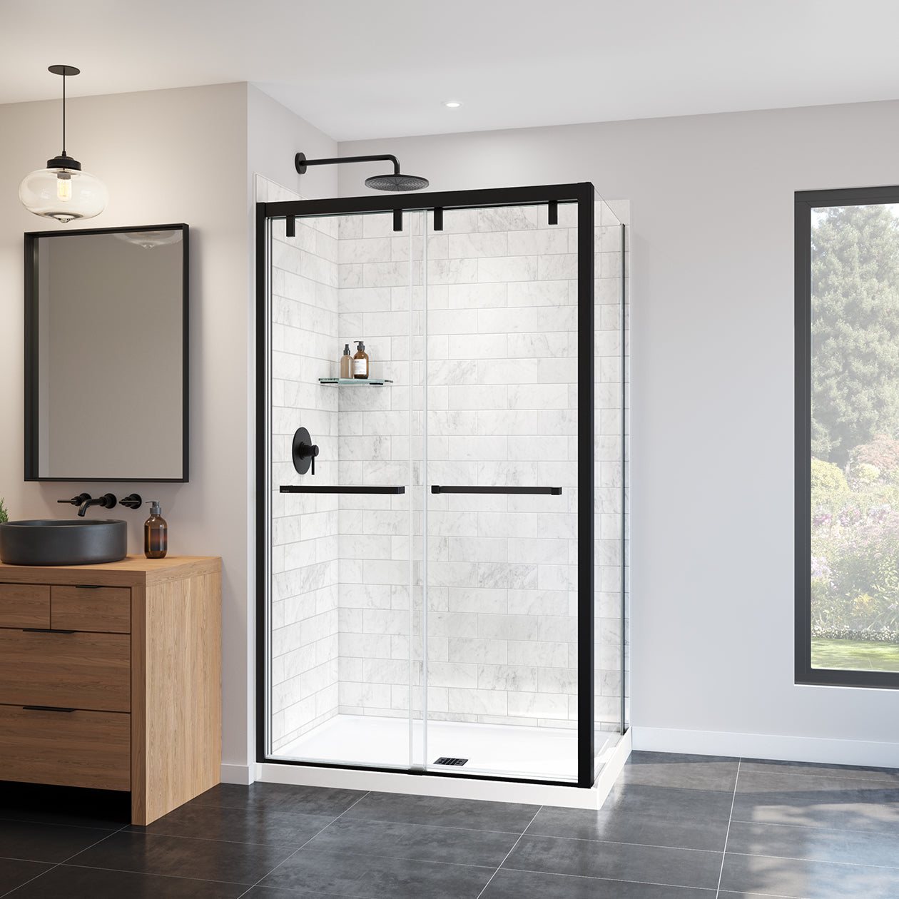 Maax Uptown Return Panel for 32 in. Base with Clear glass