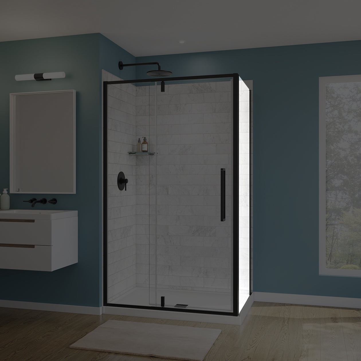 Maax Uptown Return Panel for 32 in. Base with Clear glass