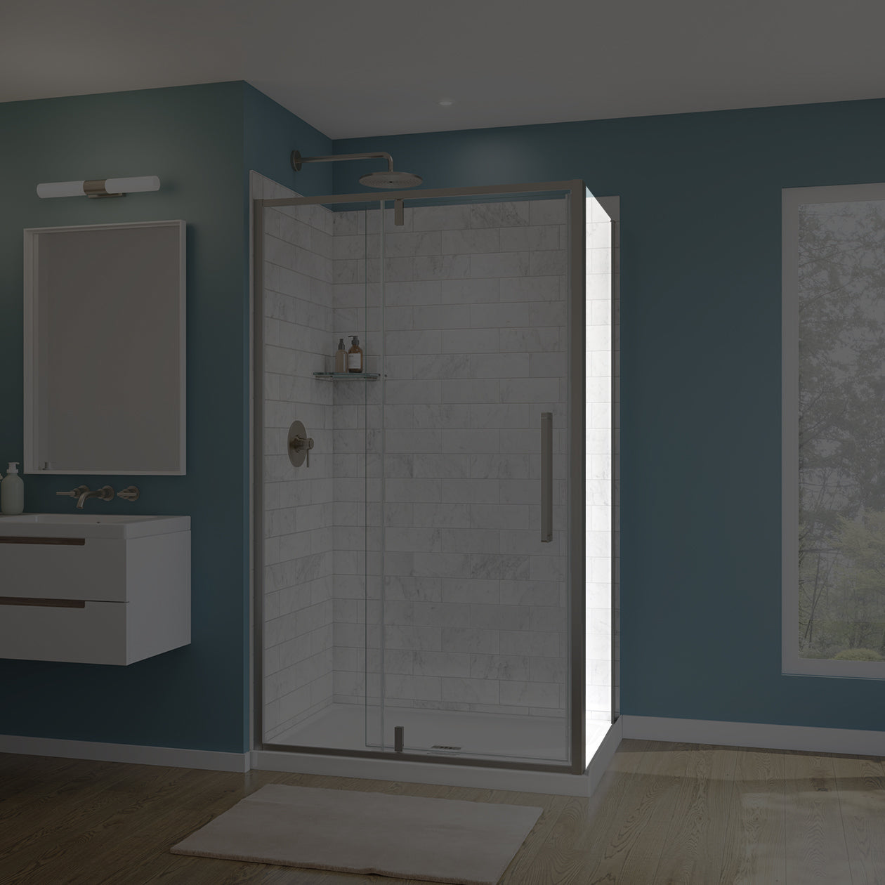Maax Uptown Return Panel for 36 in. Base with Clear glass