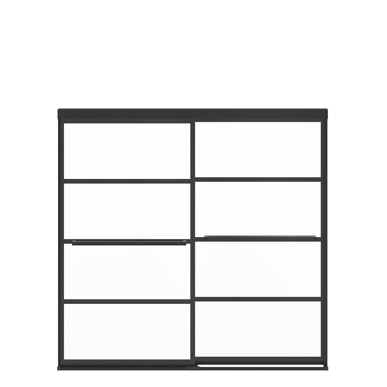Maax Incognito 57 Shaker 56-59 x 56 3/4 in. 8mm Bypass Tub Door for Alcove Installation with Shaker glass in Matte Black