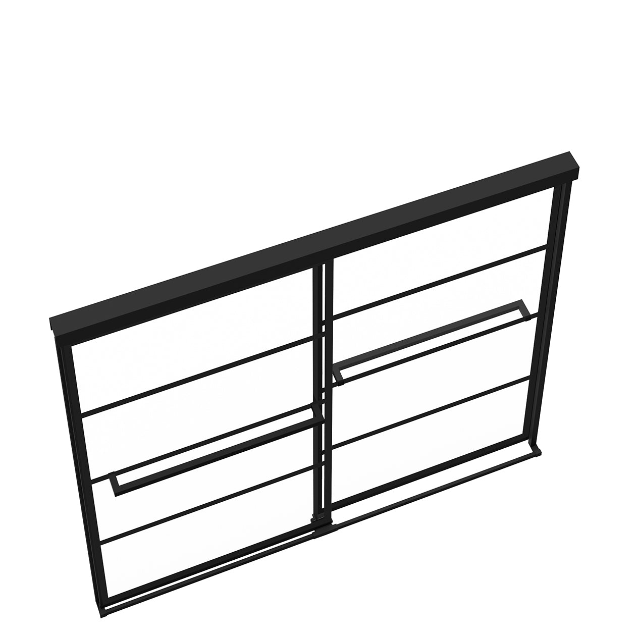 Maax Incognito 57 Shaker 56-59 x 56 3/4 in. 8mm Bypass Tub Door for Alcove Installation with Shaker glass in Matte Black