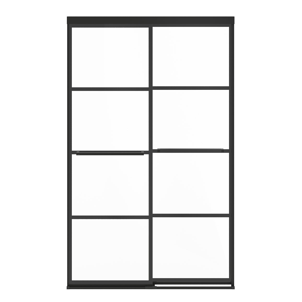 Maax Incognito 76 Shaker 44-47 x 76 in. 8mm Bypass Shower Door for Alcove Installation with Shaker glass in Matte Black