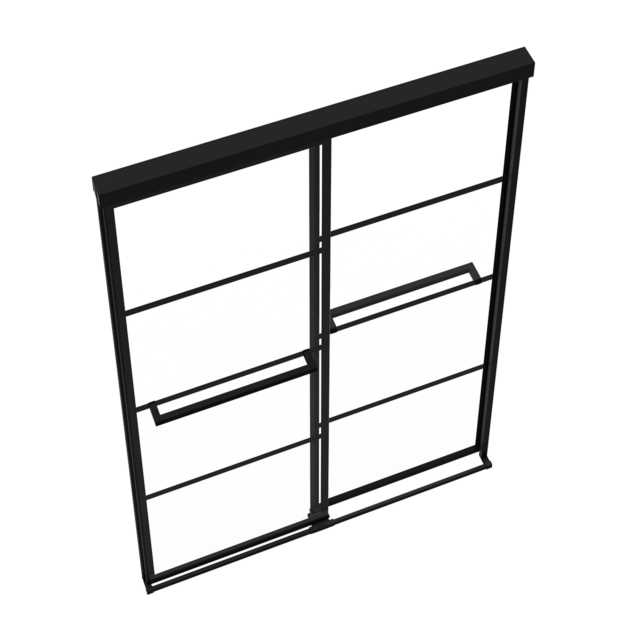 Maax Incognito 76 Shaker 44-47 x 76 in. 8mm Bypass Shower Door for Alcove Installation with Shaker glass in Matte Black