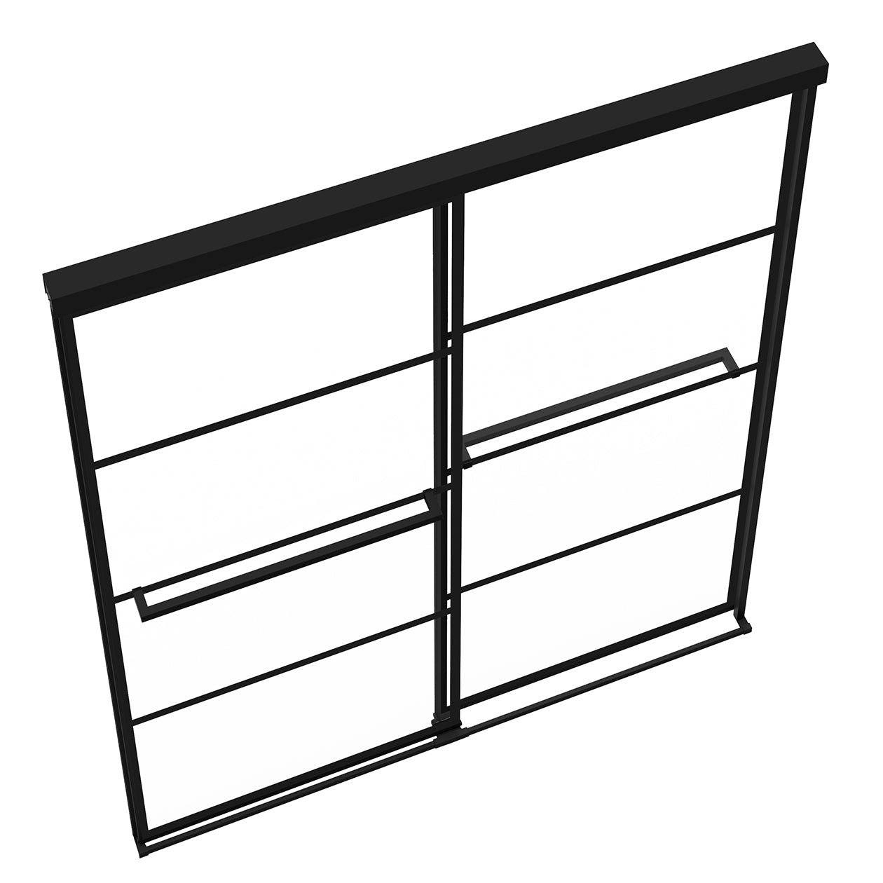 Maax Incognito 76 Shaker 56-59 x 76 in. 8mm Bypass Shower Door for Alcove Installation with Shaker glass