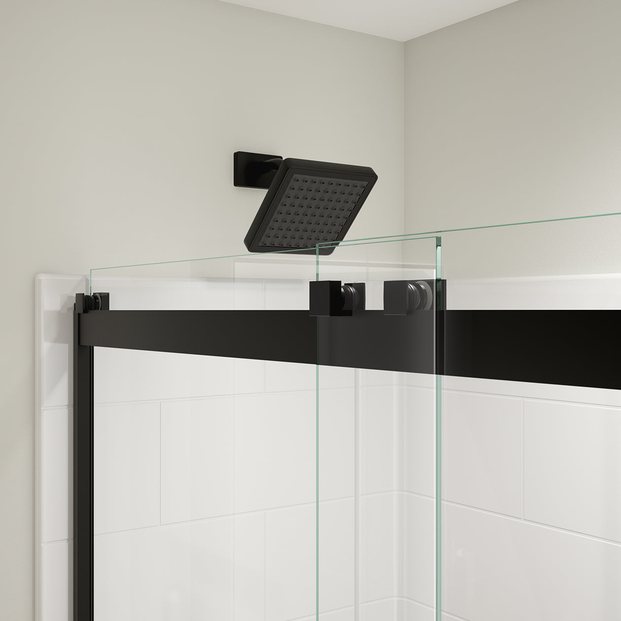Maax Revelation Square 56-59 x 70 ½-73 in. 6 mm Bypass Shower Door for Alcove Installation with Clear glass