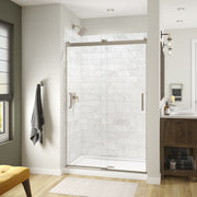 Maax Revelation Square 44-47 x 70 ½-73 in. 8mm Bypass Shower Door for Alcove Installation with Clear glass in Brushed Nickel