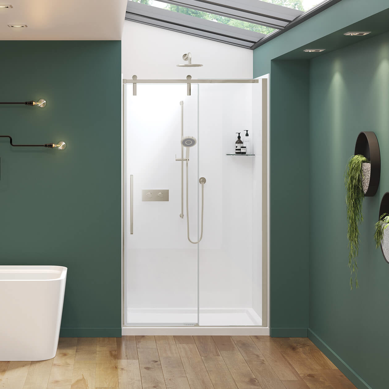 Maax Nebula 44 ½-46 ½ x 78 ¾ in. 8mm Sliding Shower Door for Alcove Installation with Clear glass