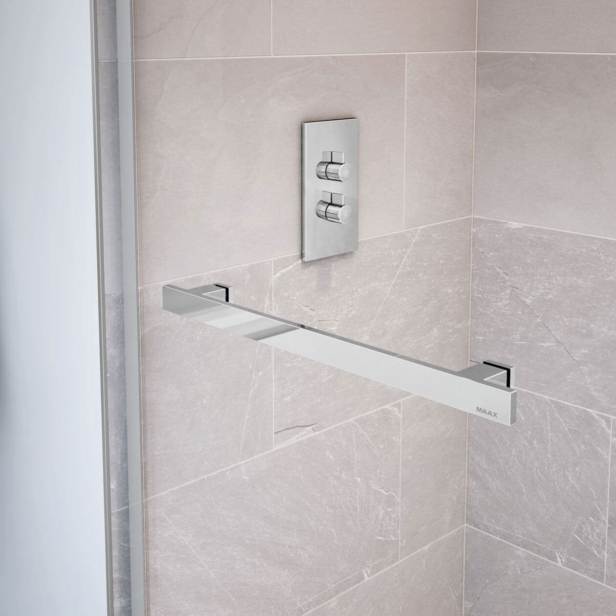 Maax Duel 56-59 x 55 ½ x 59 in. 8 mm Bypass Tub Door for Alcove Installation with Clear glass