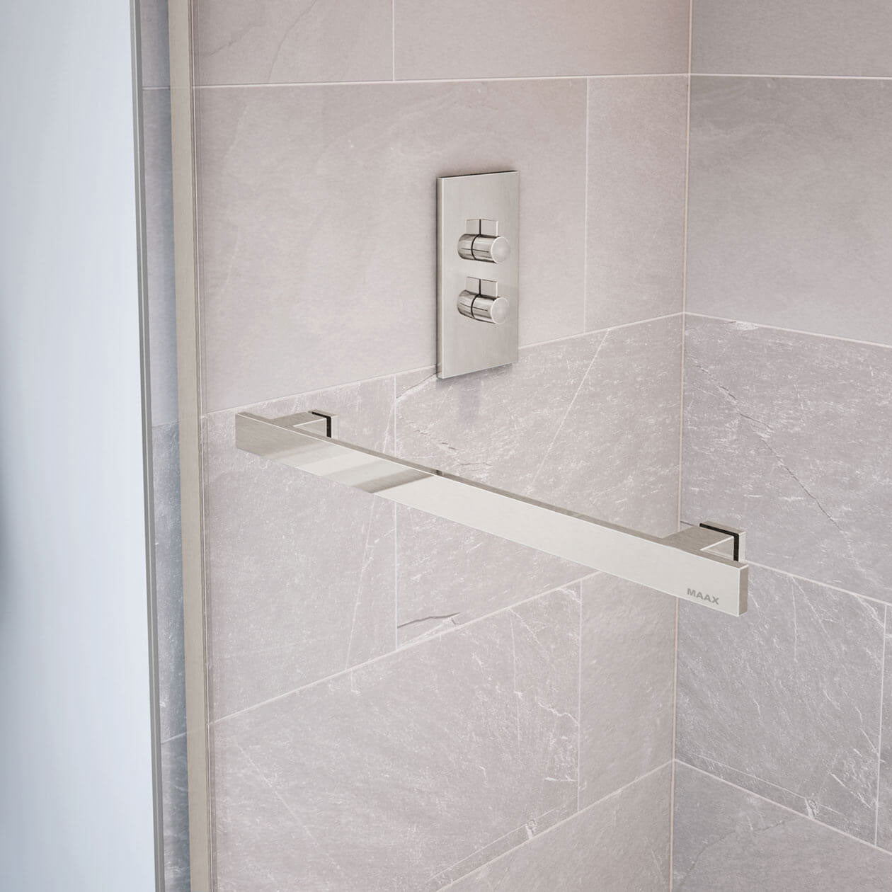Maax Duel 56-59 x 55 ½ x 59 in. 8 mm Bypass Tub Door for Alcove Installation with Clear glass