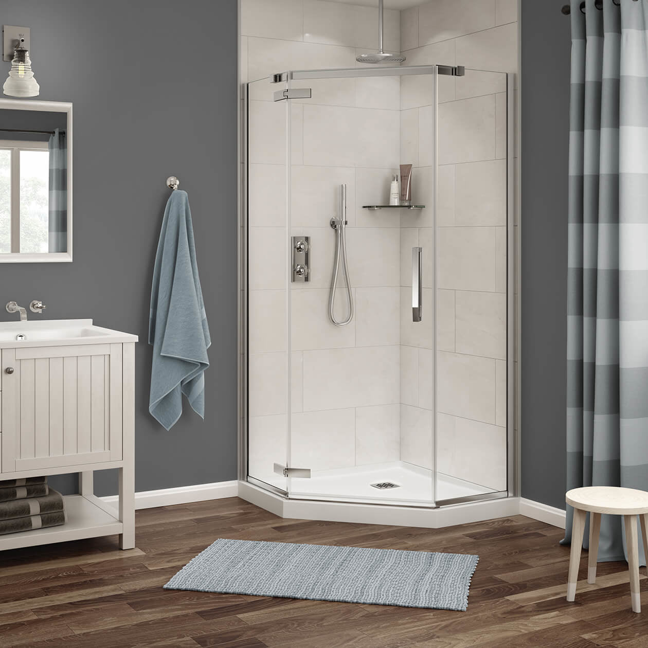 Maax Link Neo-angle 38 x 38 x 75 in. 8mm Pivot Shower Door for Corner Installation with Clear glass