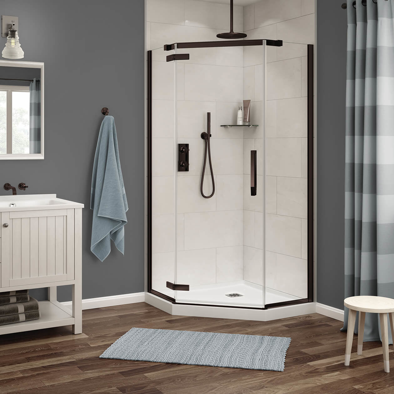 Maax Link Neo-angle 40 x 40 x 75 in. 8mm Pivot Shower Door for Corner Installation with Clear glass