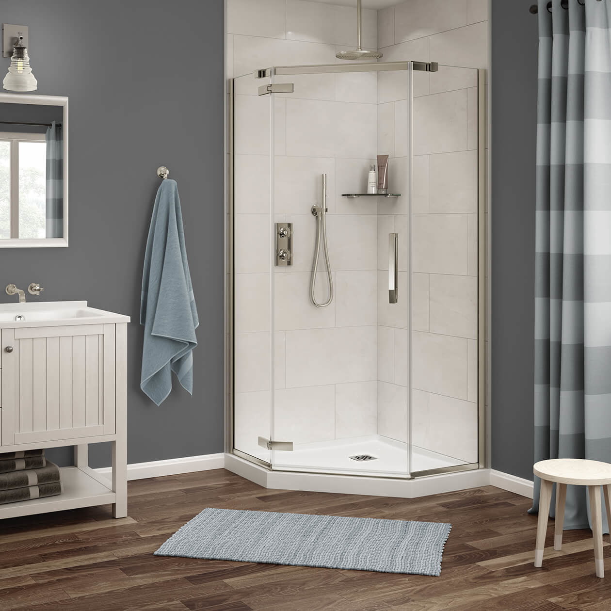 Maax Link Neo-angle 40 x 40 x 75 in. 8mm Pivot Shower Door for Corner Installation with Clear glass
