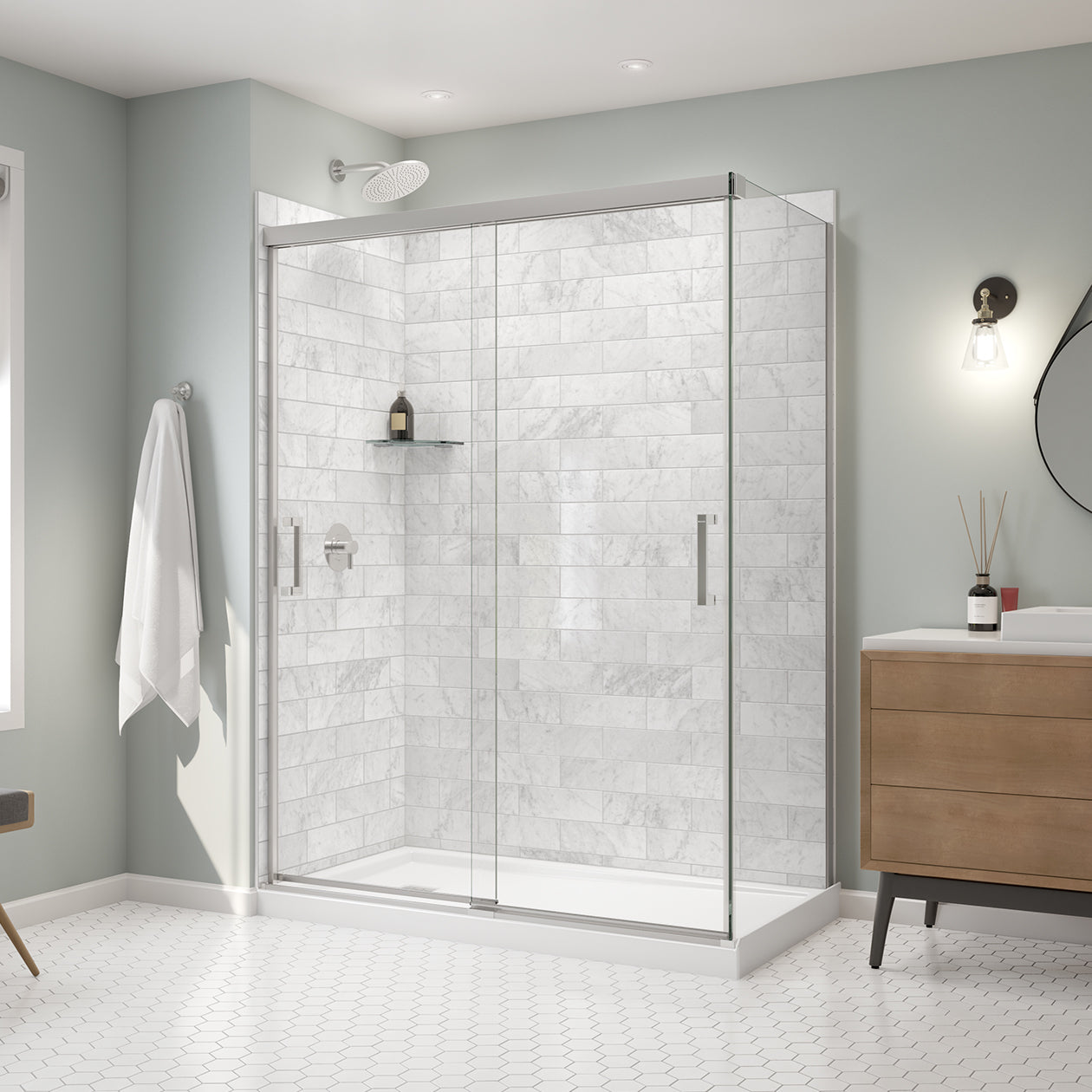 Maax Incognito 76 Return Panel for 32 in. Base with glass