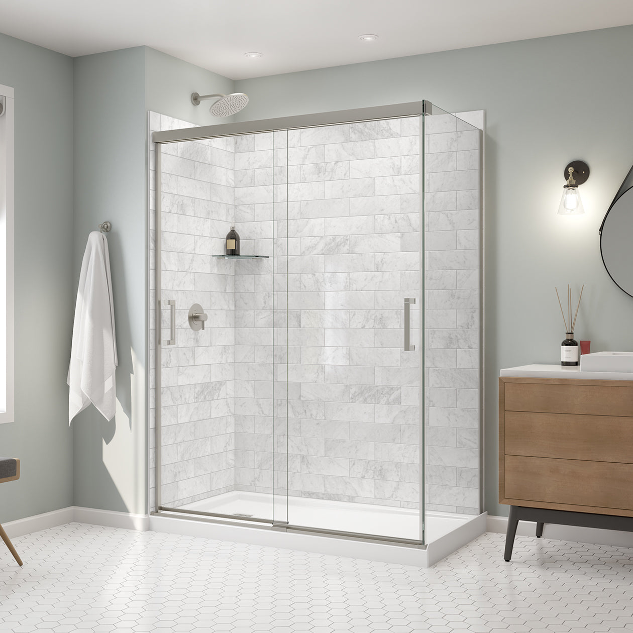 Maax Incognito 76 Return Panel for 32 in. Base with glass