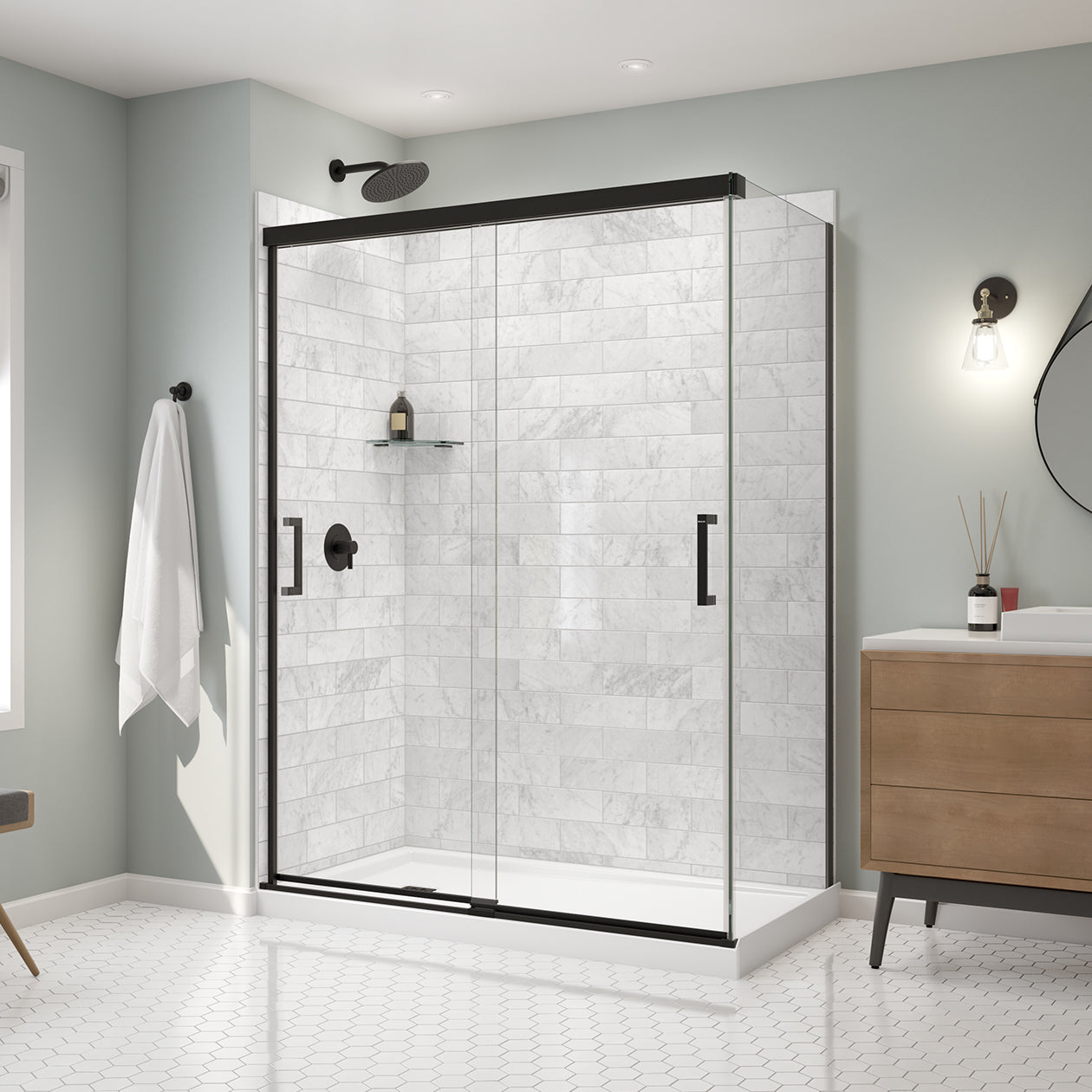 Maax Incognito 76 Return Panel for 32 in. Base with glass