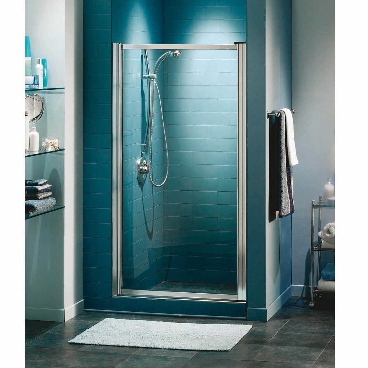 Maax Pivolok 21-22 ¾ x 64 ½ in. Pivot Shower Door for Alcove Installation with glass in Chrome