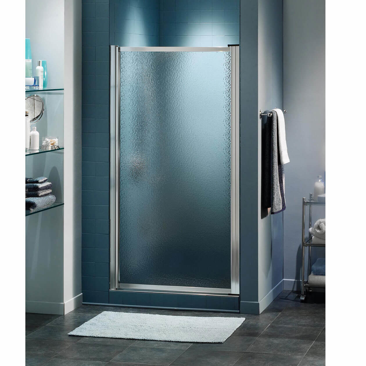 Maax Pivolok 21-22 ¾ x 64 ½ in. Pivot Shower Door for Alcove Installation with glass in Chrome