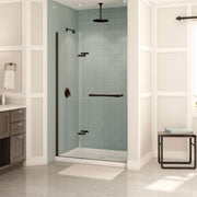 Maax Reveal 71 44-47 x 71 ½ in. 8mm Pivot Shower Door for Alcove Installation with Clear glass