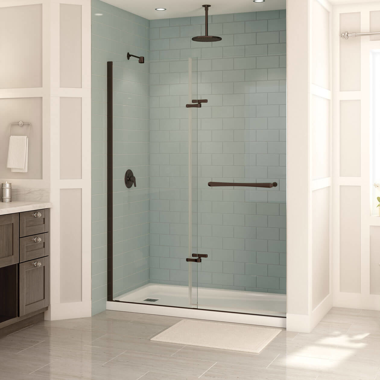Maax Reveal 71 56-59 x 71 ½ in. 8mm Pivot Shower Door for Alcove Installation with Clear glass