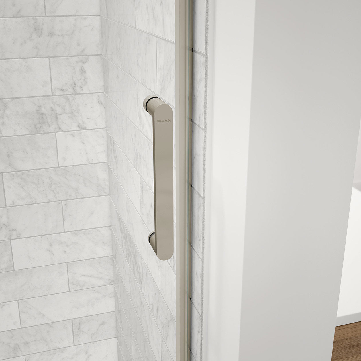 Maax Revelation Round 44-47 in. x 70 ½-73 in. 6 mm Bypass Shower Door for Alcove Installation with Clear glass