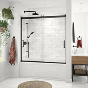 Maax Revelation Round 56-59 in. x 56 ¾-59 ¼ in. 6 mm Bypass Tub Door for Alcove Installation with Clear glass