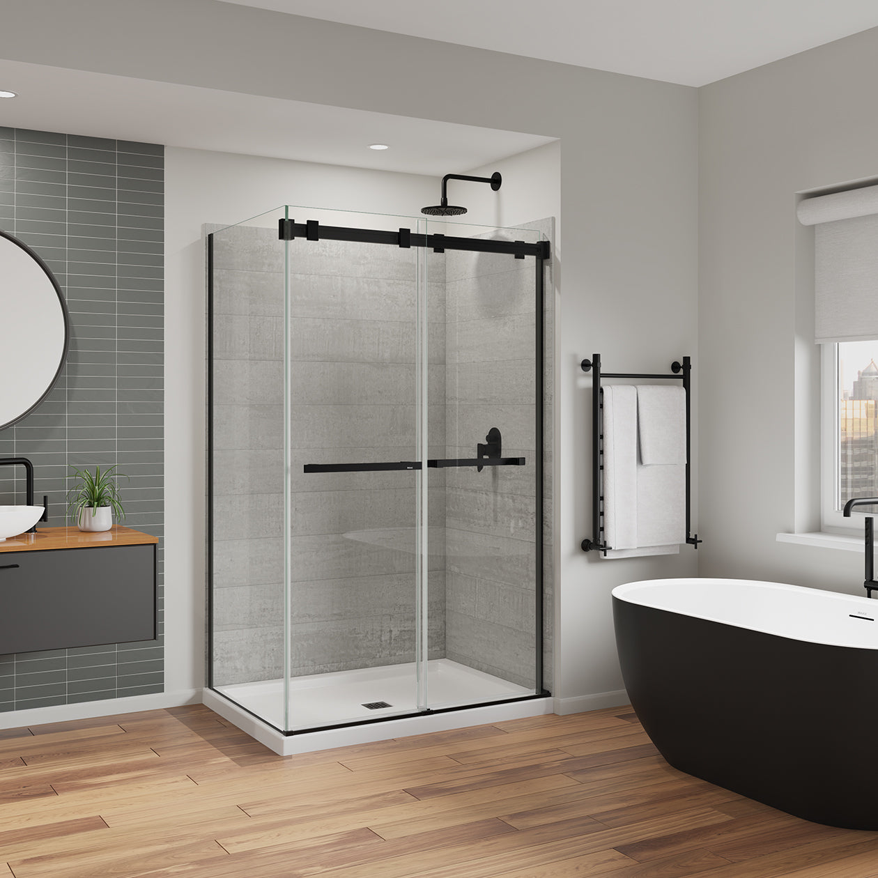 Maax Duel Alto 44-47 X 78 in. 8mm Bypass Shower Door