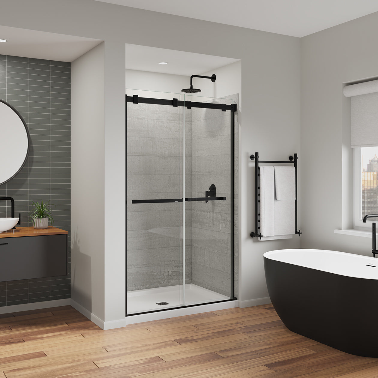 Maax Duel Alto 44-47 X 78 in. 8mm Bypass Shower Door