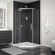 Maax Link Curve Neo-angle 38 x 38 x 75 in. 8mm Pivot Shower Door for Corner Installation with Clear glass