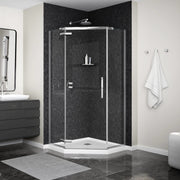 Maax Link Curve Neo-angle 40 x 40 x 75 in. 8mm Pivot Shower Door for Corner Installation with Clear glass