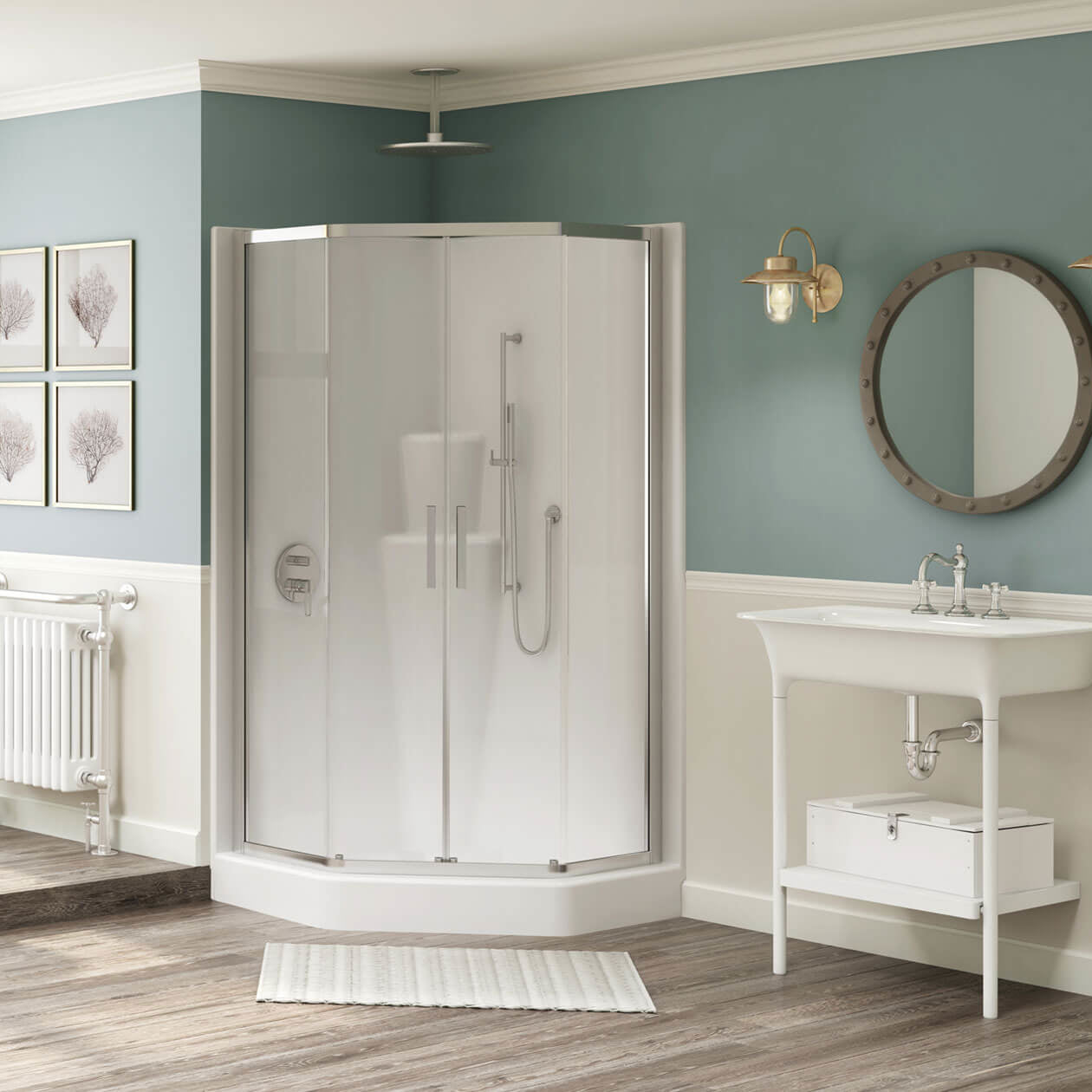 Maax Radia Neo-angle 36 x 36 x 71 ½ in. 6 mm Sliding Shower Door for Corner Installation with Clear glass