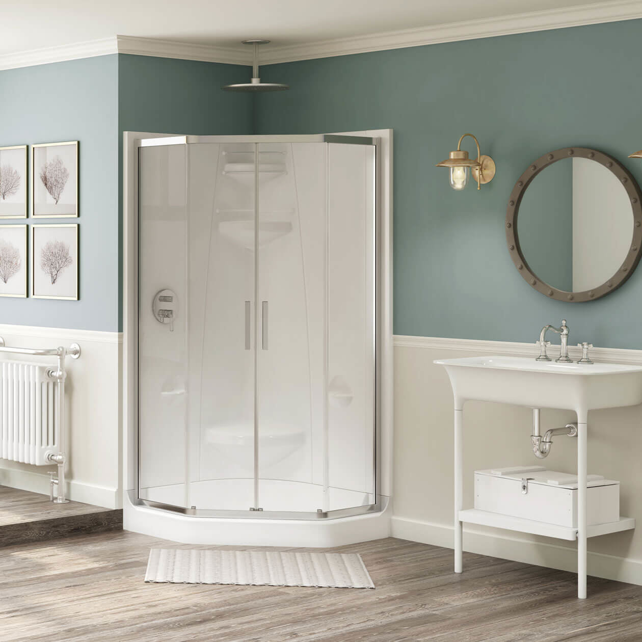 Maax Radia Neo-angle 38 x 38 x 71 ½ in. 6 mm Sliding Shower Door for Corner Installation with Clear glass
