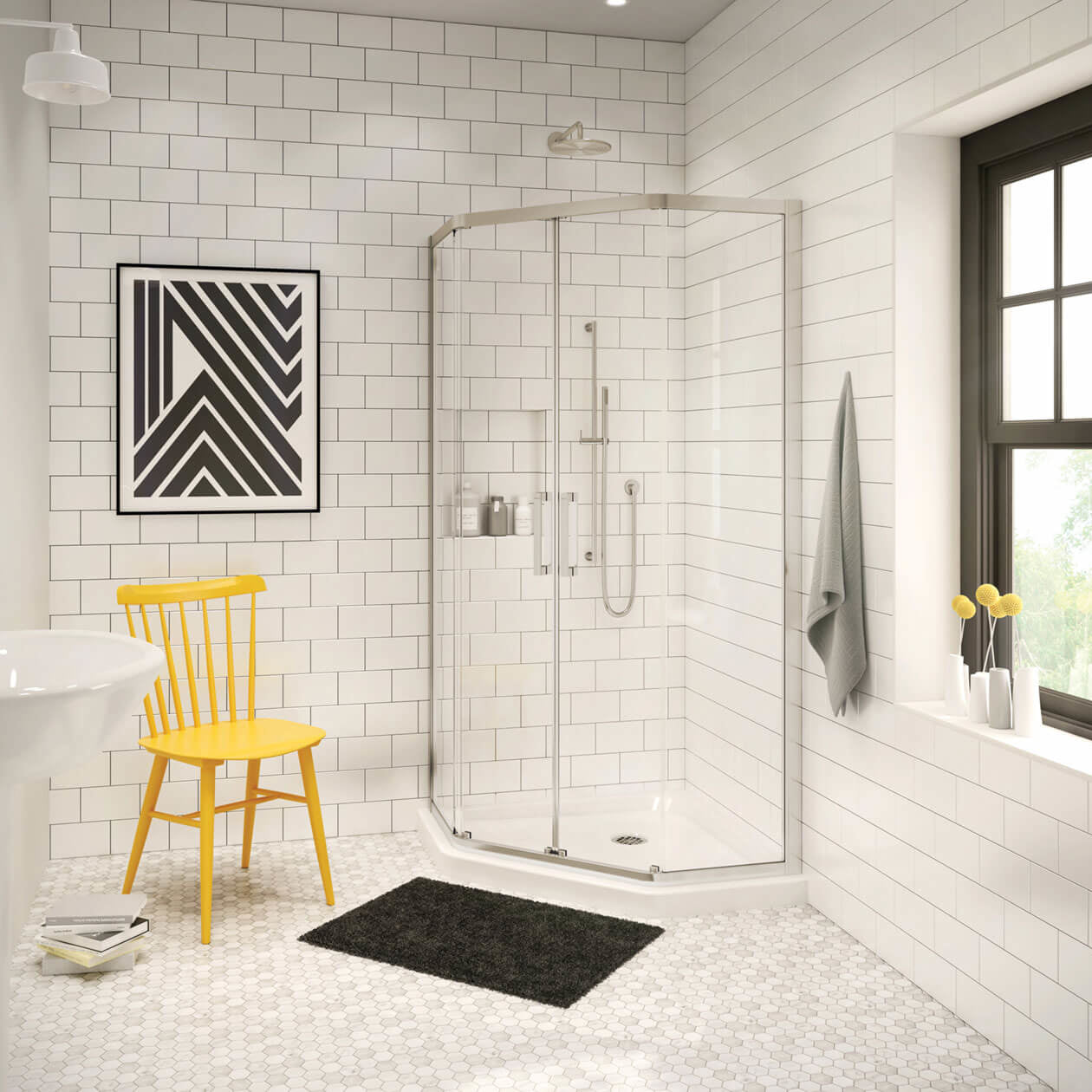 Maax Radia Neo-angle 40 x 40 x 71 ½ in. 6mm Sliding Shower Door