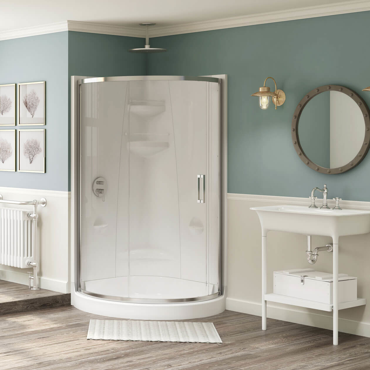 Maax Radia Round 36 x 36 x 71 ½ in. 6mm Sliding Shower Door for Corner Installation with Clear glass