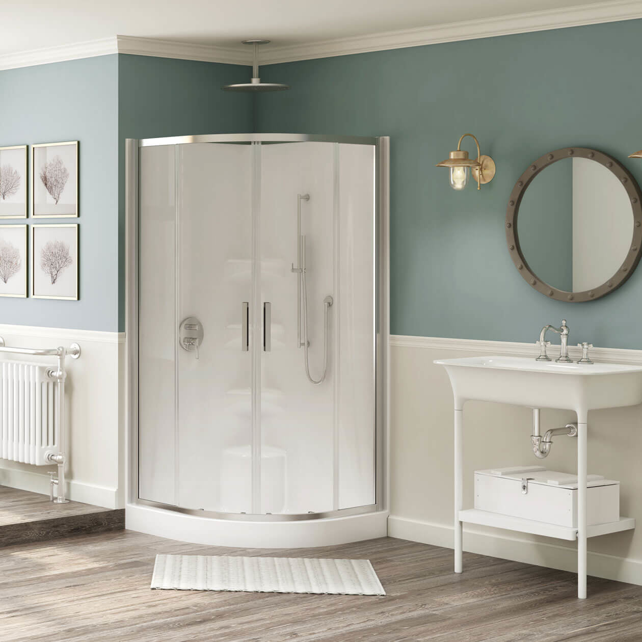 Maax Radia Neo-round 38 x 38 x 71 ½ in. 6 mm Sliding Shower Door for Corner Installation with Clear glass