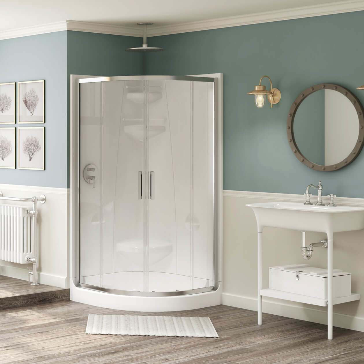 Maax Radia Neo-round 38 x 38 x 71 ½ in. 6 mm Sliding Shower Door for Corner Installation with Clear glass