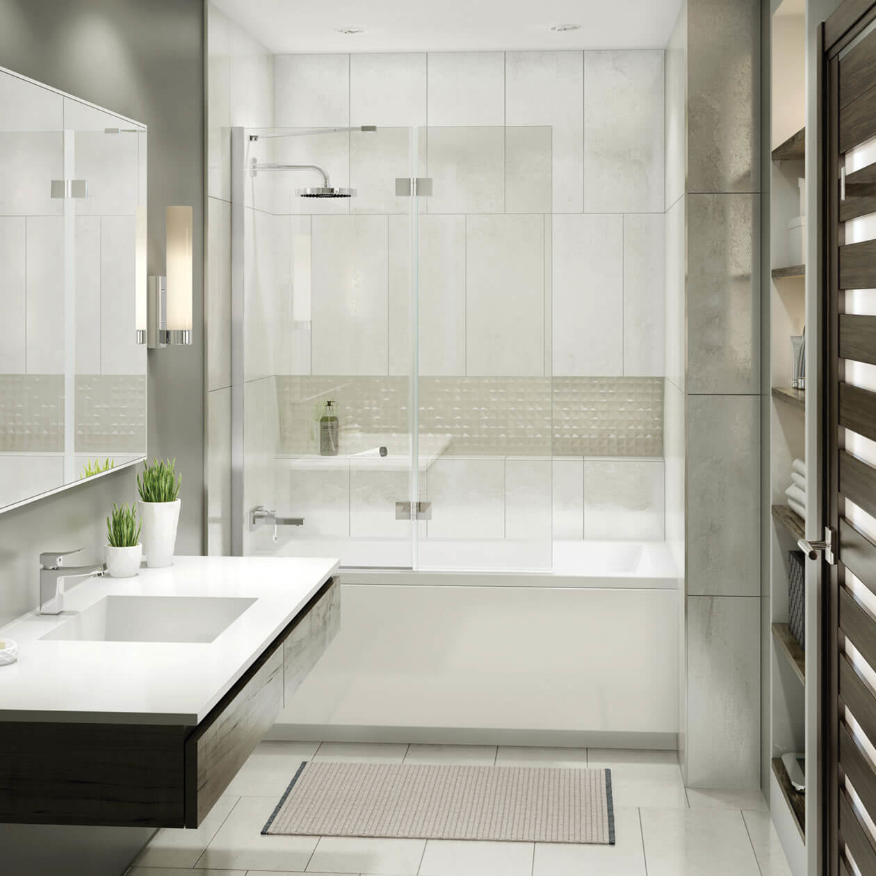 Maax Edge Duo 42 x 58 in. 8 mm Pivot Tub Screen