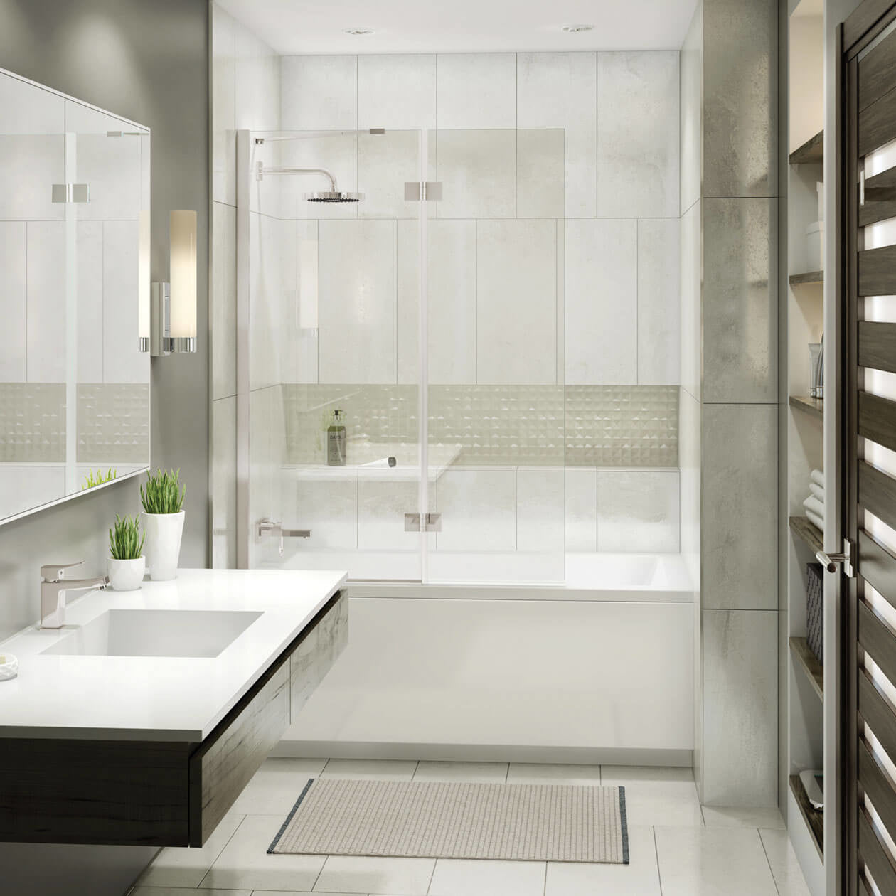 Maax Edge Duo 42 x 58 in. 8 mm Pivot Tub Screen