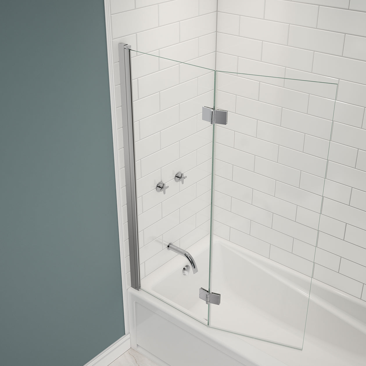 Maax Edge Access 42 x 56 in. 6 mm Pivot Tub Screen for Alcove Installation with Clear glass