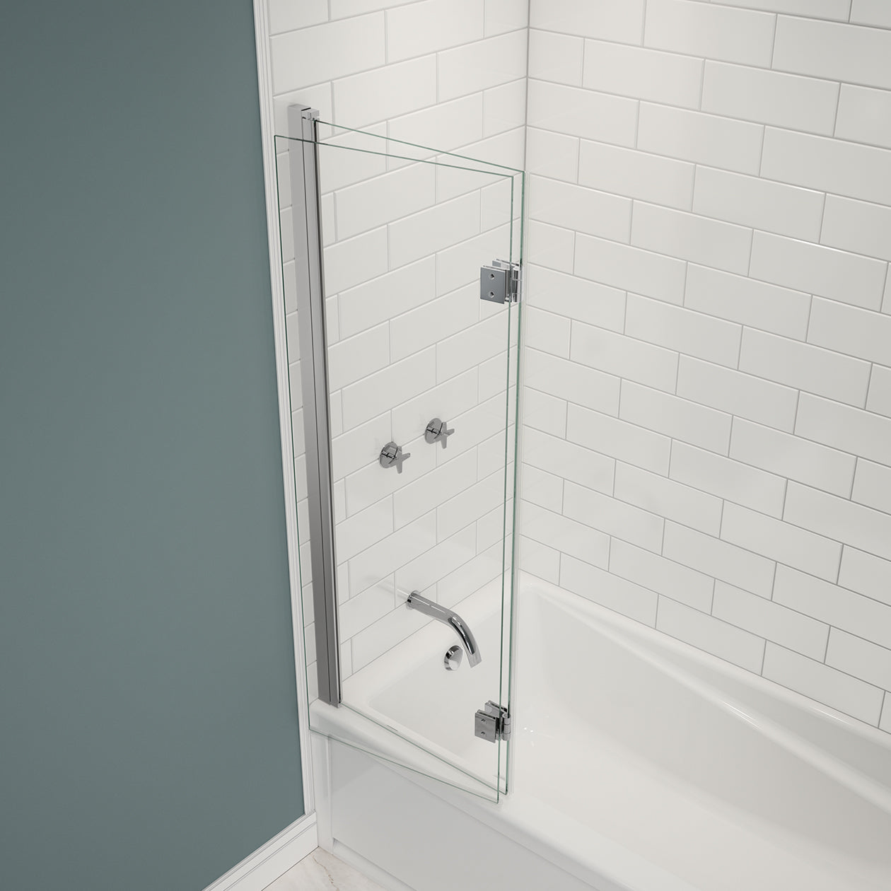 Maax Edge Access 42 x 56 in. 6 mm Pivot Tub Screen for Alcove Installation with Clear glass