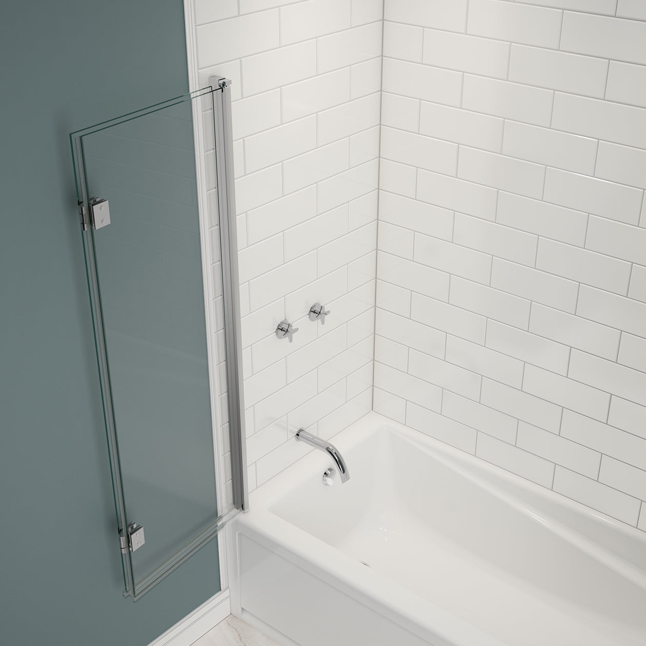 Maax Edge Access 42 x 56 in. 6 mm Pivot Tub Screen for Alcove Installation with Clear glass