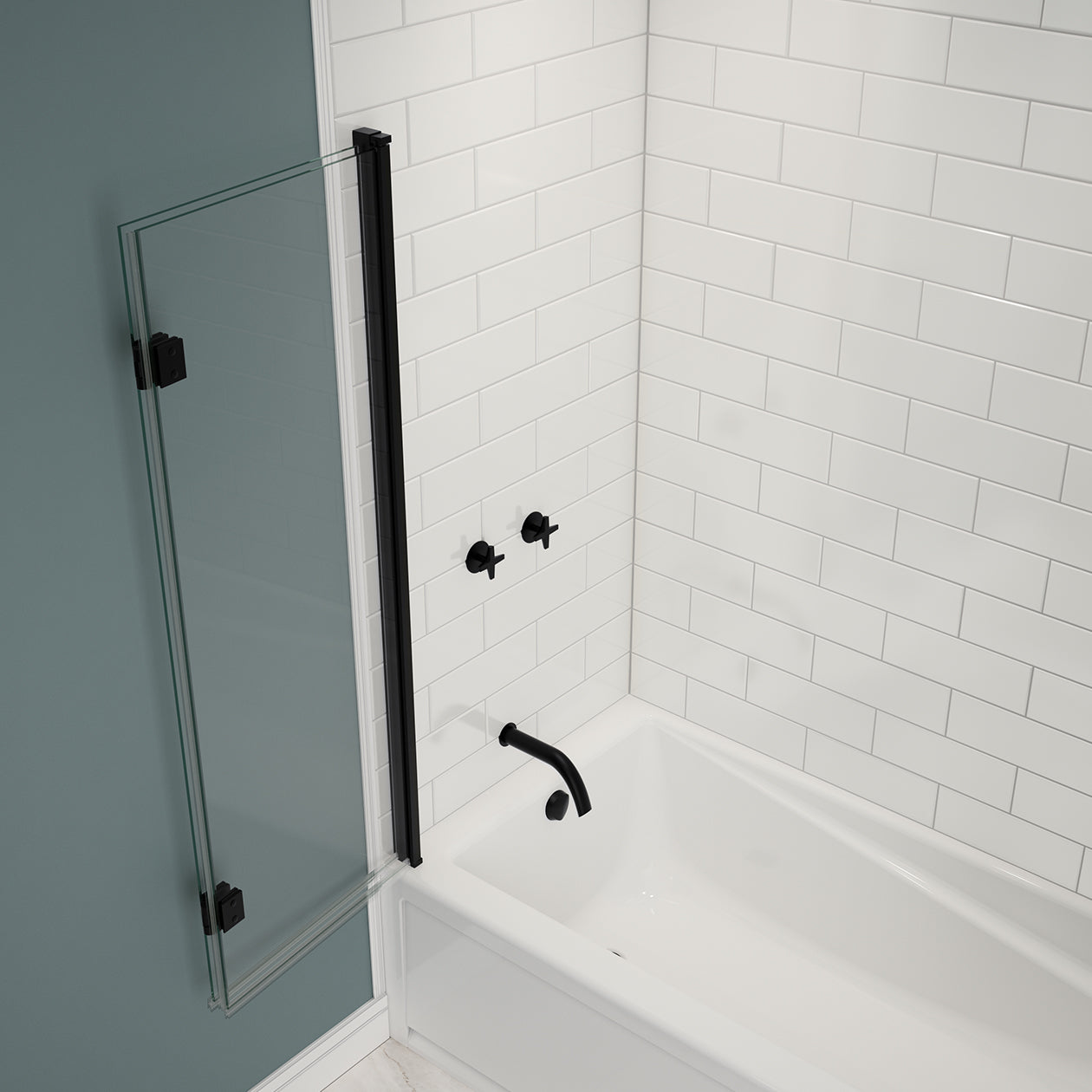 Maax Edge Access 42 x 56 in. 6 mm Pivot Tub Screen for Alcove Installation with Clear glass