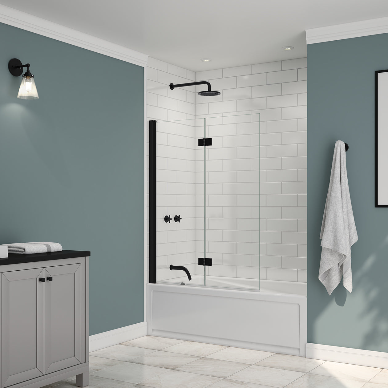 Maax Edge Access 42 x 56 in. 6 mm Pivot Tub Screen for Alcove Installation with Clear glass