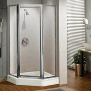 Maax Silhouette Plus Neo-angle 36 x 36 x 70 in. Pivot Shower Door for Corner Installation with glass in Chrome