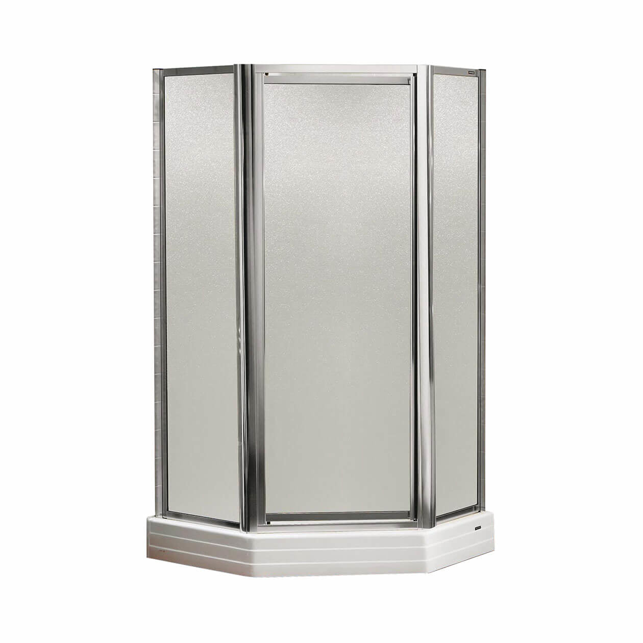 Maax Silhouette Plus Neo-angle 36 x 36 x 70 in. Pivot Shower Door for Corner Installation with glass in Chrome